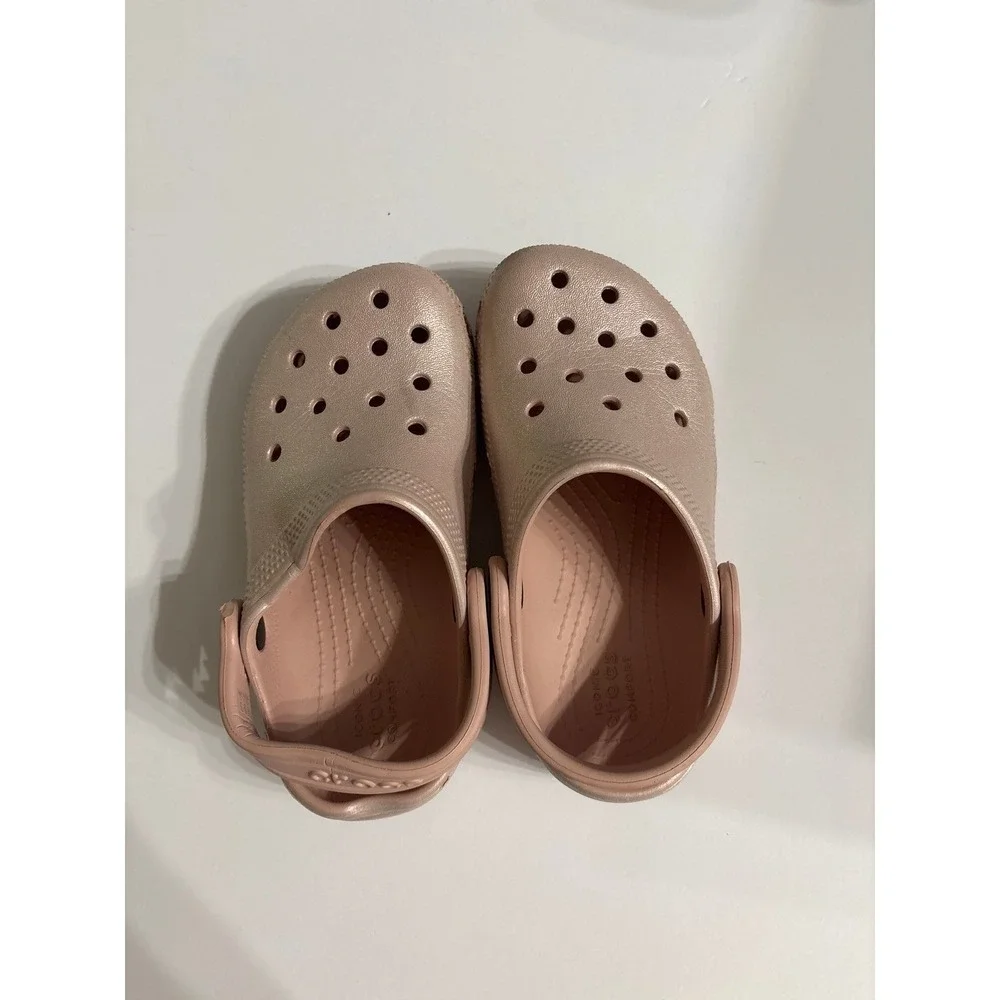 Crocs Pink Matalic Clog Sandals (Sz. C11) AS IS